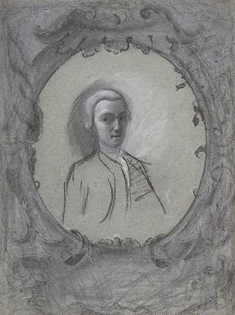 一个戴假发的男人的肖像`Portrait of a Man Wearing a Wig (1699–1758) by Bartolommeo Nazari