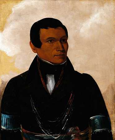 Cú-生病了，酋长的儿子`Cú~Sick, Son of The Chief (1837~1839) by George Catlin