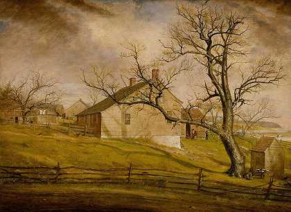 长岛农舍`Long Island Farmhouses (1862–63) by William Sidney Mount