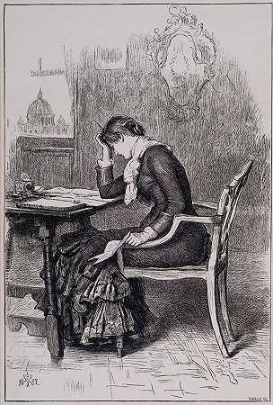 被蒙在鼓里——当信写完后，她发现这是一封她无法寄出的信`Kept in the Dark – When the Letter was completed she found it to be one which she could not send (1882) by Sir John Everett Millais