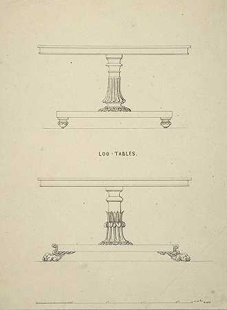 厕所桌子的设计`Designs for Loo~Tables (1835–1900) by Robert William Hume