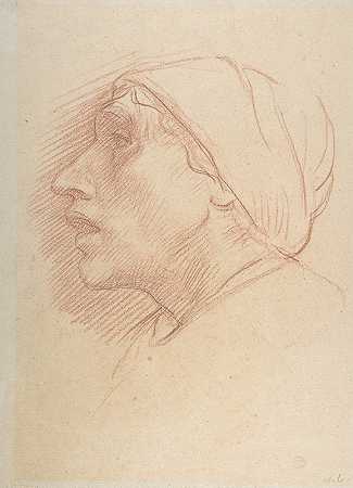 女人的头`Head of a Woman (1837–1911) by Alphonse Legros