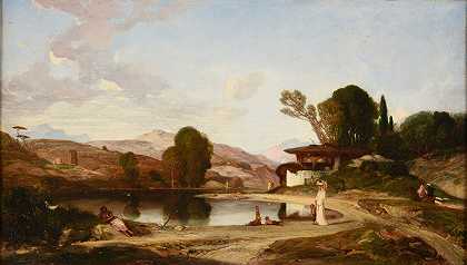 土耳其纪念品亚洲（Smyrne附近）`Souvenir de Turquie dAsie (Environs de Smyrne) (1840) by Alexandre-Gabriel Decamps