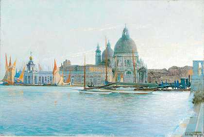 威尼斯圣玛丽亚德拉敬礼`Venezia~Santa Maria Della Salute by Eduard Veith