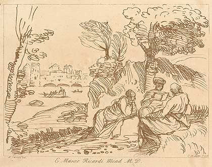 沙漠风光`Desert Scene (1740) by George Knapton