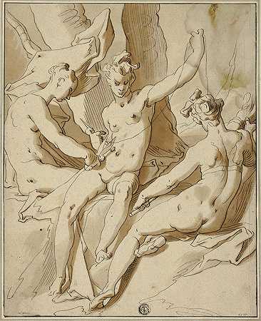 三个命运`The Three Fates (1590~1600) by Circle of Abraham Bloemaert