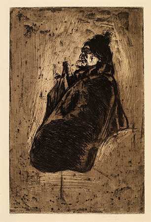 老妇人`Old Woman by Edvard Munch