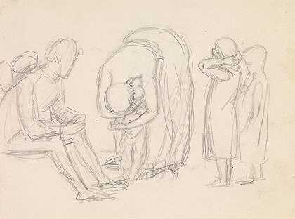 丁尼生s朵拉——人物研究`Tennysons Dora – Figure Studies (1856) by Sir John Everett Millais