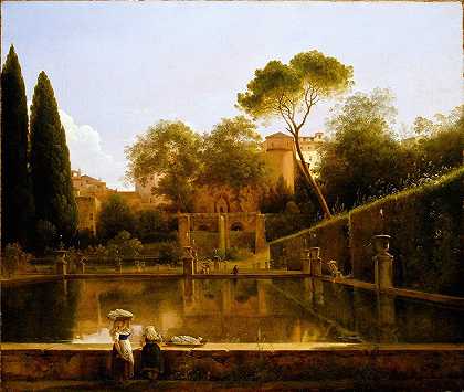 D别墅花园景观艾斯特，蒂沃利`View Of The Gardens Of The Villa Deste, Tivoli (1811) by Pierre-Athanase Chauvin