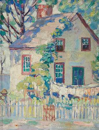 伦伯维尔之家`House in Lumberville (1918) by Susette Inloes Schultz Keast