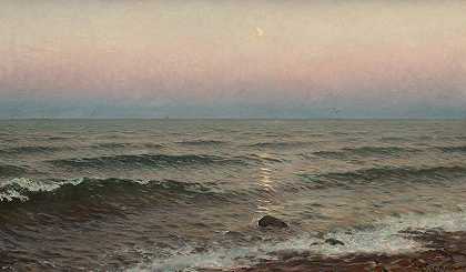 傍晚`Evening by the Shore. Motif from Oxelösund (1897) by the Shore. Motif from Oxelösund by Wilhelm Jaensson