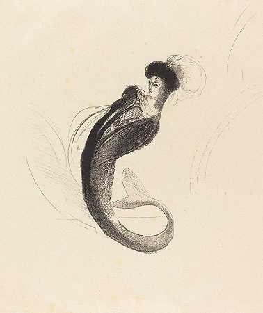 Femme a la torque ornee（戴羽状帽子的女人）`Femme a la torque ornee (Woman with a plumed hat) (c. 1900) by Odilon Redon
