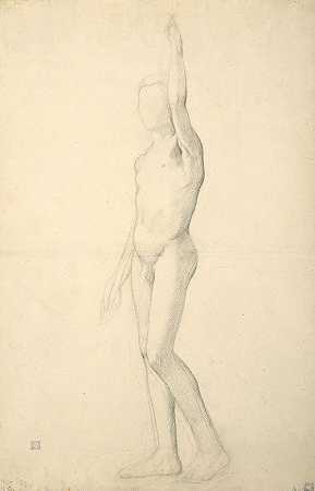 学院站着的男人`Académie dhomme debout by Edgar Degas
