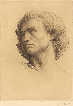 男人的头（头男人）`Head of a Man (Tete dhomme) (1877) by Alphonse Legros