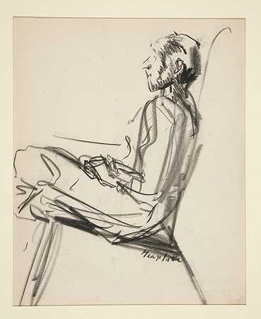坐着的人`Seated Man by George Luks