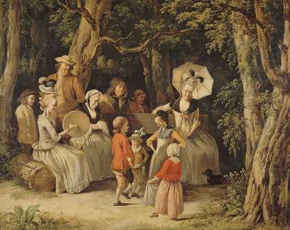 儿童舞蹈`La Danse des enfants (18th Century) by Jean-Jacques de Boissieu