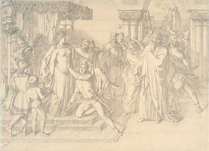 歌手沃茨堡战役`Singers Contest on the Wartburg (c. 1853) by Anton Romako