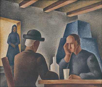 在客栈里`In An Inn (1927) by Mikuláš Galanda