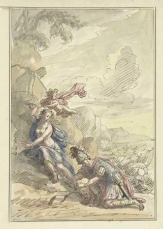 英仙座释放仙女座`Perseus bevrijdt Andromeda (1677 ~ 1755) by Elias van Nijmegen