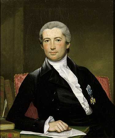 贾尔斯将军画像`Portrait Of General Giles by Joseph Wright of Derby