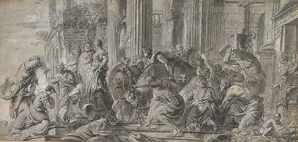 撒母耳膏年轻的大卫`Samuel Anointing the Young David by Jan Erasmus Quellinus