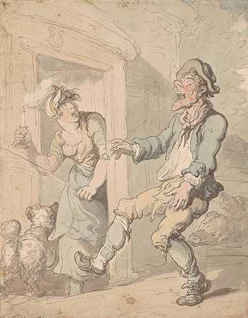 酒鬼回归`Drunkards return (1812) by Thomas Rowlandson