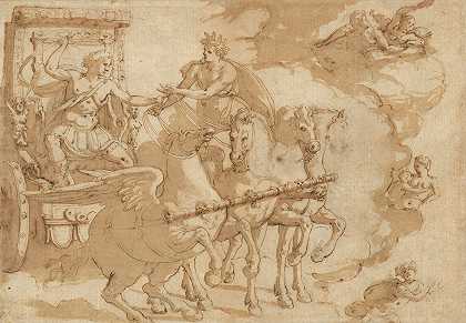 辉顿接受阿波罗的战车`Phaeton receiving the chariot from Apollo by Prospero Fontana