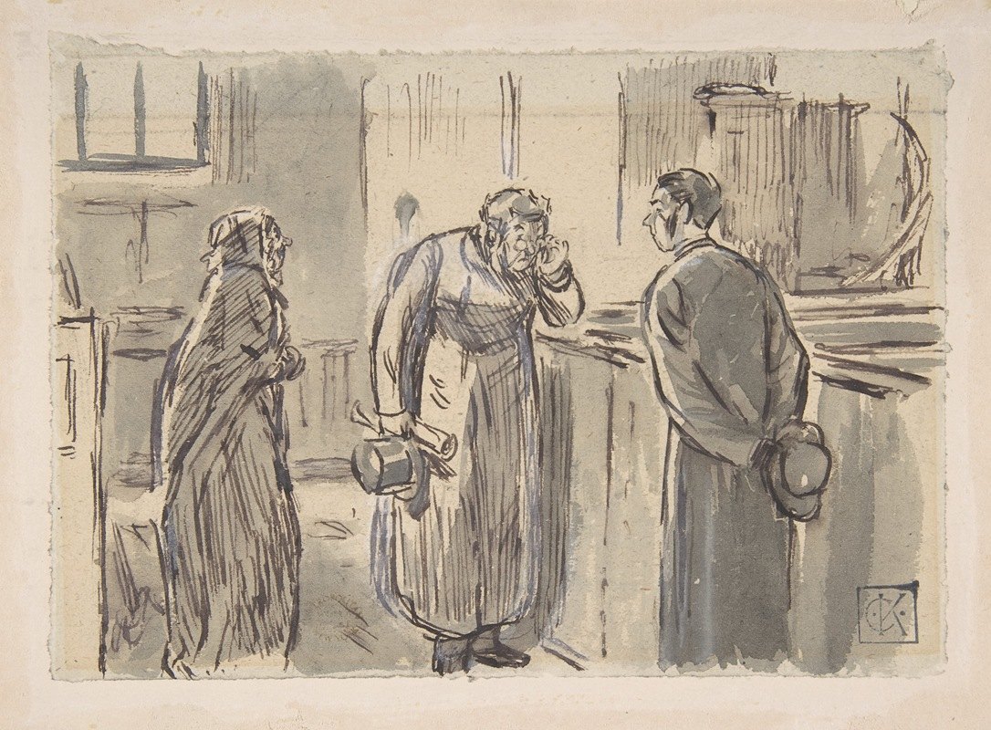 牧师和副牧师`A Vicar and a Curate (1870–1891) by Charles Samuel Keene
