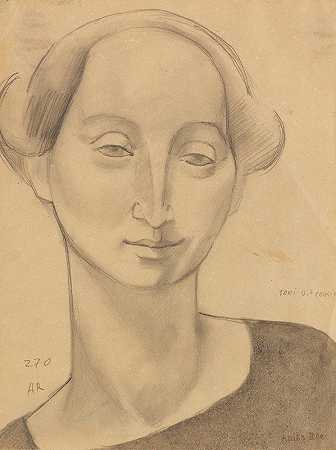 《女性肖像》，托尼·乌德表弟`Frauenbildnis, Toni Uhdes Cousine (Ca. 1923) by Anita Rée