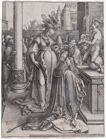 所罗门和美国的偶像崇拜`Solomons Idolatry (1514) by Lucas Van Leyden