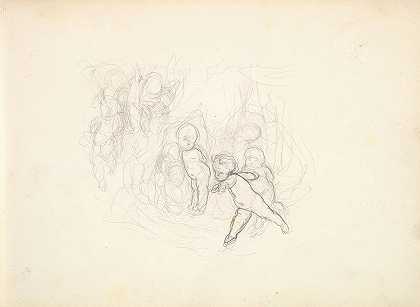 一群孩子`A Group of Children (ca. 1849) by Frederic Leighton
