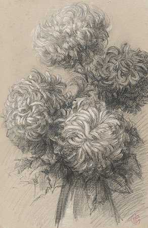 菊花`Chrysanthemums (1890s) by Claude Emile Schuffenecker