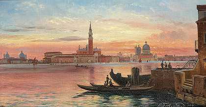 维尼迪·索内德甘根`Venedig i solnedgangen by Carl Frederik Aagaard