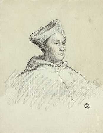 红衣主教画像`Portrait of a Cardinal by After Anthony van Dyck