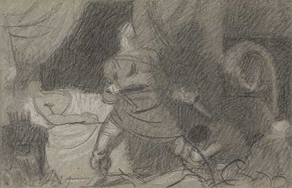 用匕首谋杀邓肯-麦克白`The Murder of Duncan – Macbeth with the Daggers (between 1809 and 1811) by Benjamin Robert Haydon