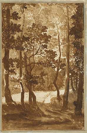 通往森林空地的小路`A Path Leading into a Forest Clearing (1635–1640) by Nicolas Poussin