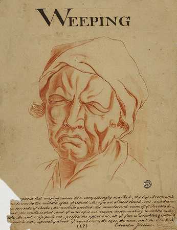 哭泣`Weeping (after 1698) by Eduardus Jacobus