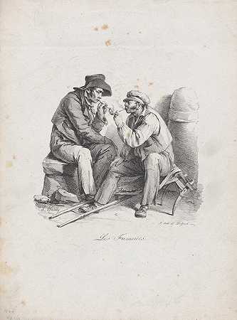 吸烟者`The Smokers (1822) by Louis Léopold Boilly