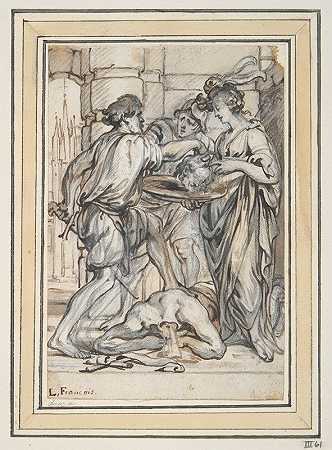 萨洛米接见圣约翰浸信会会长`Salome Receiving the Head of St. John the Baptist by Lucas Franchoys