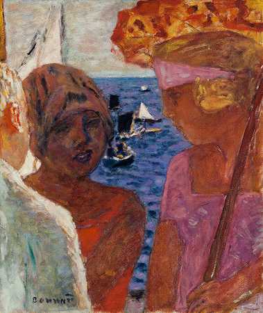 阿卡雄对话`Conversation à Arcachon (1926~1930) by Pierre Bonnard