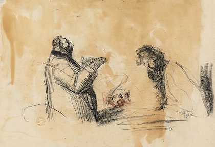 在医院里的草图（verso）`Sketch for In the Hospital (verso) (fourth quarter 1800s or first third 1900s) by Jean-Louis Forain