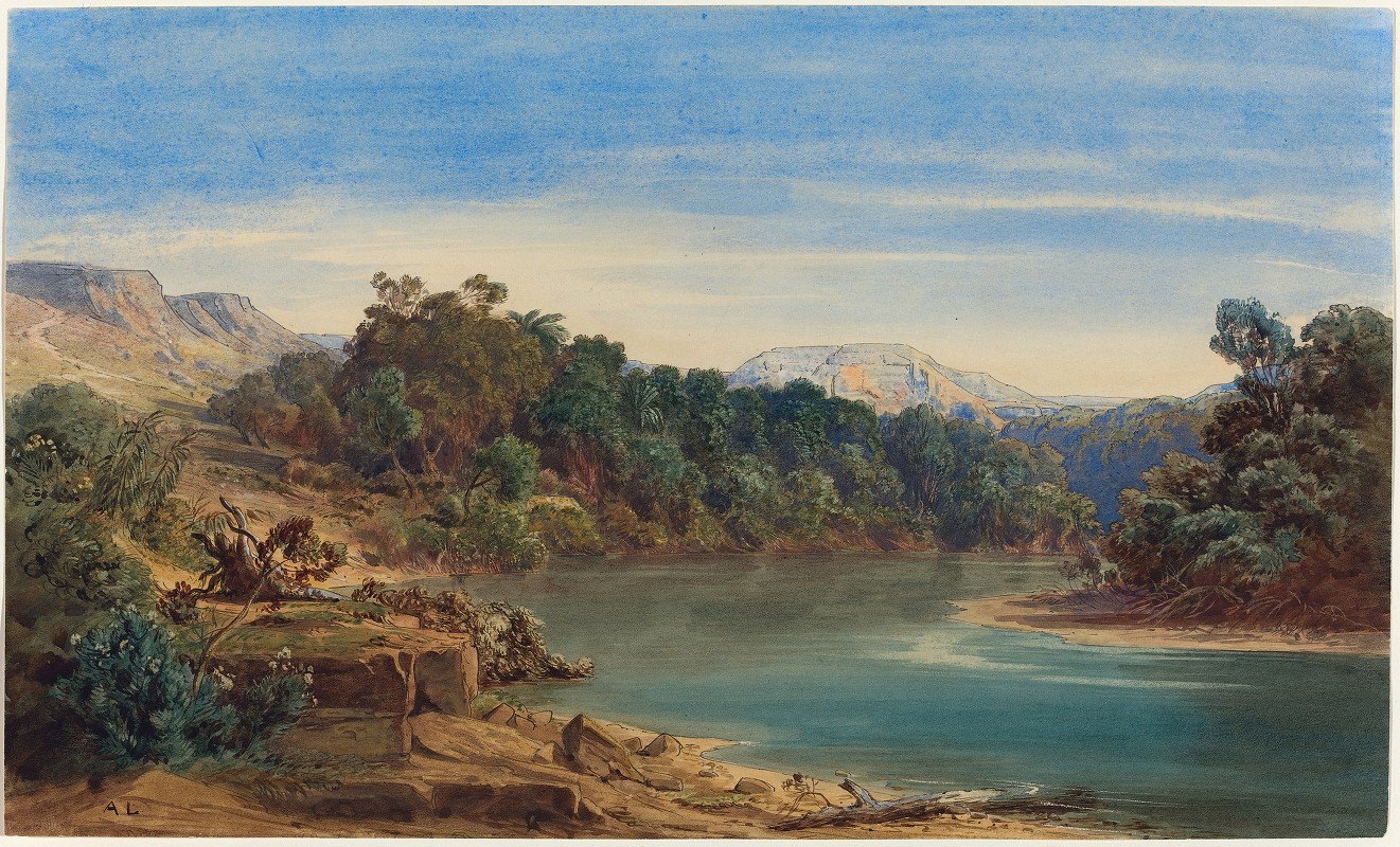 约旦河沿岸（recto）`Along the Jordan River (recto) (1849~1850) by August Löffler