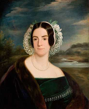 女性肖像`Female Portrait (1850) by Korneli Szlegel