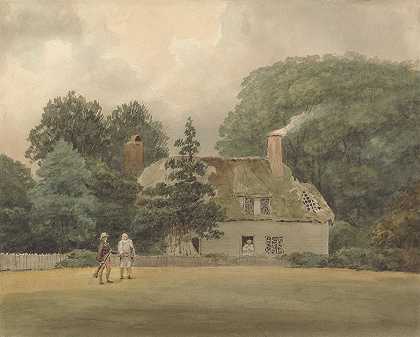 阿约特圣劳伦斯赫特福德郡别墅`Cottage on the grounds of Ayot St. Lawrence Hertfordshire by Samuel Davis