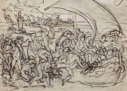 卡隆和死者的灵魂`Charon and the Souls of the Dead (c. 1858) by Jean-Baptiste Carpeaux