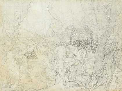 列奥尼达在温泉关`Leonidas at Thermopylae (ca. 1811–13) by Jacques Louis David