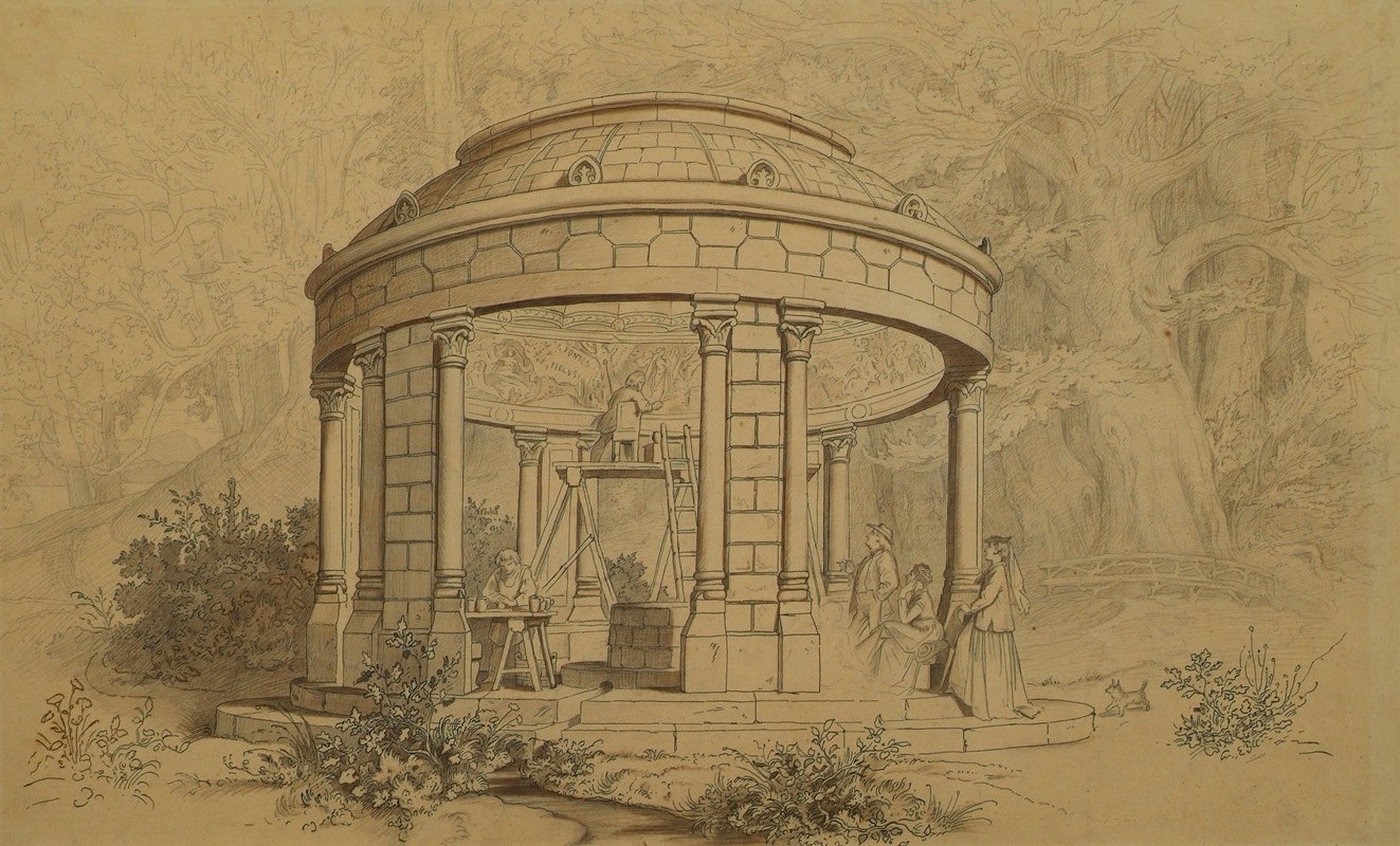 梅卢辛神庙`Der Tempel der Melusine (1869) by Julius Naue