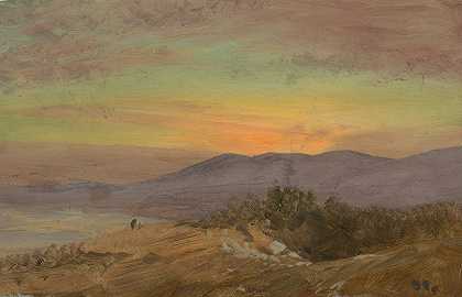 哈德逊谷，日落`Hudson Valley, sunset (1869–70) by Frederic Edwin Church