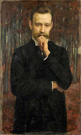 画家赫尔曼·迈耶的肖像（我的朋友赫尔曼·迈耶）`Portrait of the Painter Hermann Meyer (My Friend Hermann Meyer) (1903) by Heinrich Altherr