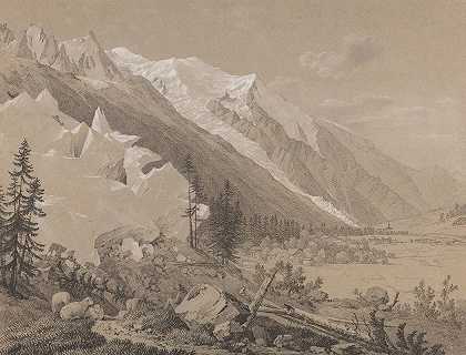 勃朗峰景色`Vue du Mont Blanc by Jean-Antoine Linck